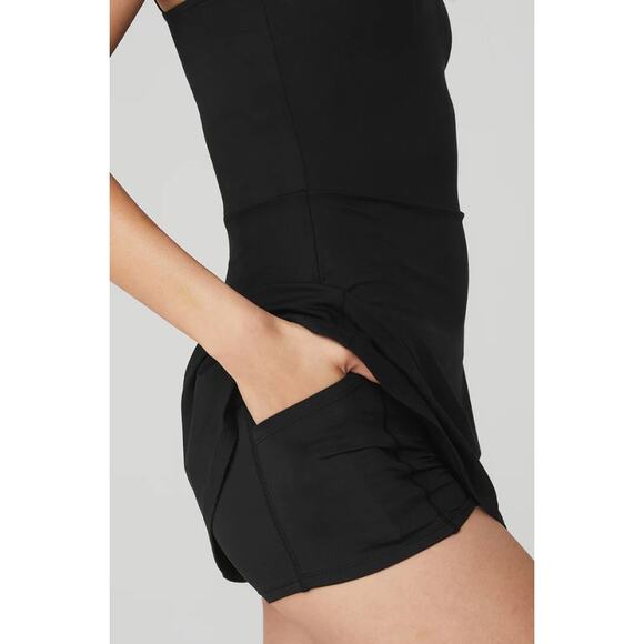 NWT! Alo Soft Courtside Tennis Dress - Black SMALL - Picture 5 of 7